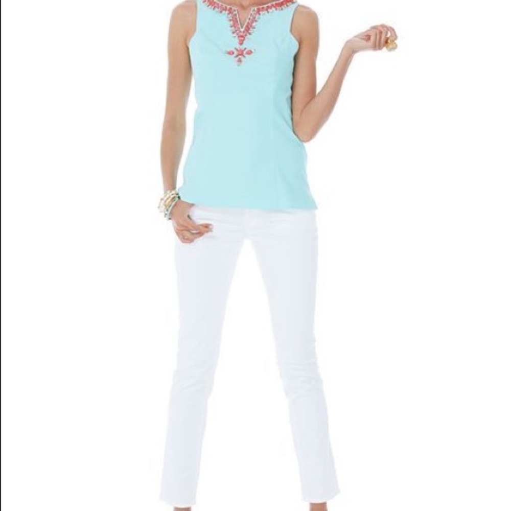 Lily Pulitzer Jackie Beaded Shell NWOT
